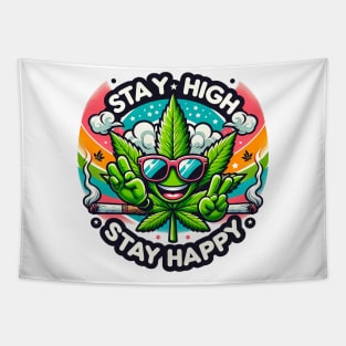 "Cheerful Herb Buddy: 420 Vibes" Tapestry