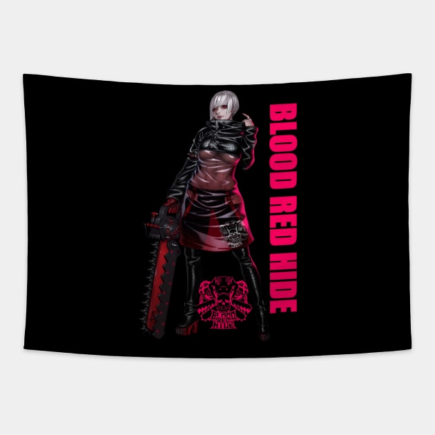 BLOOD RED HIDE Tapestry by Pan_Ren_Wei