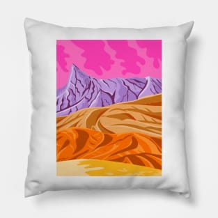 Death Valley National Park in California and Nevada United States WPA Poster Art Color Pillow