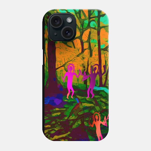 Playful Pink Forest Imps Phone Case by Mazz M