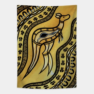 Aboriginal Art - Kangaroo Gold Tapestry