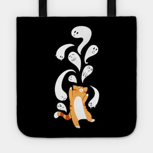 Tabby Cat Playing with Ghosts Tote