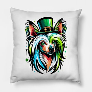 Chinese Crested Celebrates Saint Patrick's Day Pillow