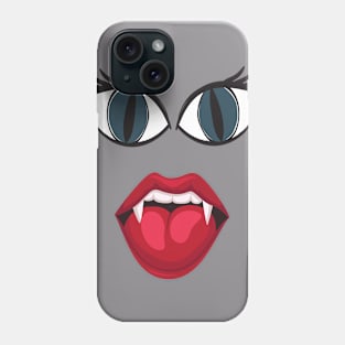 Sassy Vampire Halloween Monster Face Twelve With Fangs Costume Tee Phone Case