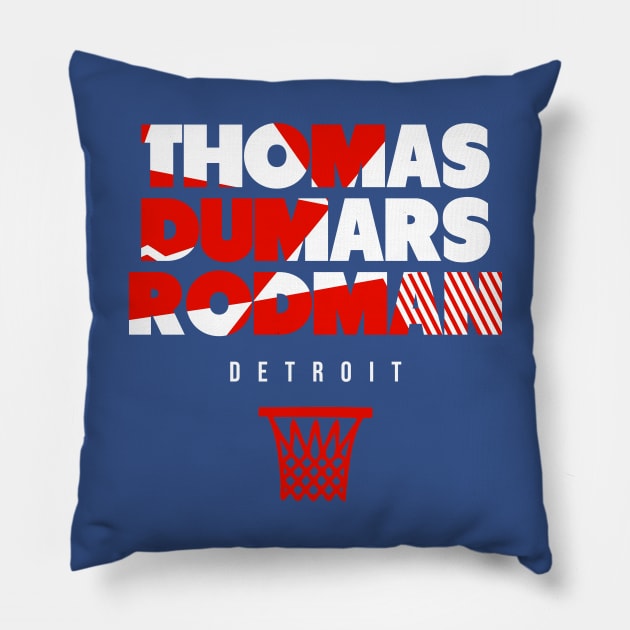 Detroit Throwback Basketball Pillow by funandgames