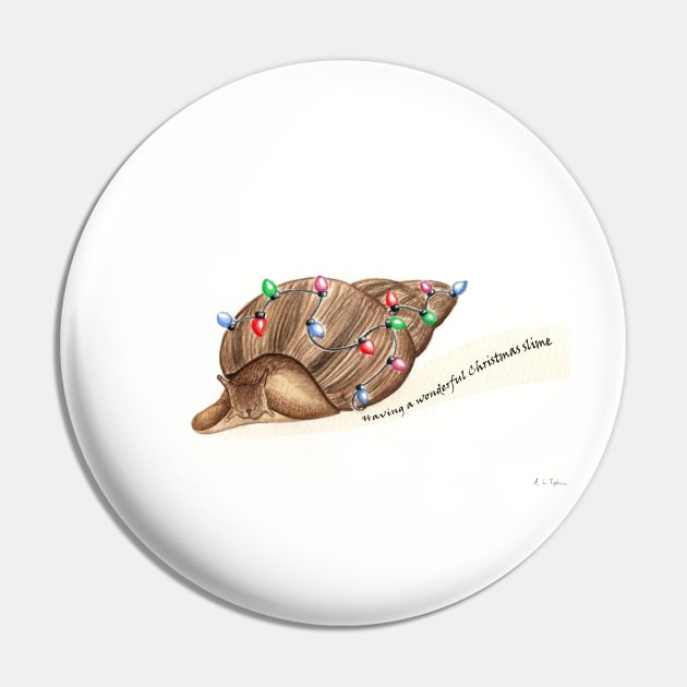 Giant African Land Snail Christmas Pin by WolfySilver