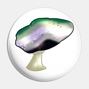 Aromantic LGBTQ Prie Mushroom Pin