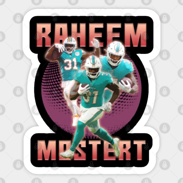 Raheem Mostert football Poster Style - Raheem Mostert - Sticker