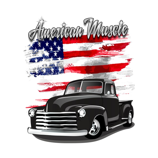 1948 Black Chevy Pickup Truck American Muscle by RPM-ART