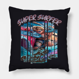 Super Surfer, Hello Summer Funny Surfer Riding Surf Surfing Lover Gifts Pillow