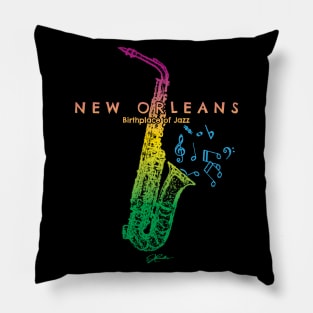 New Orleans, Birthplace of Jazz Pillow
