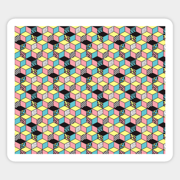 80s Abstract Geometric Memphis Memphis Art Sticker Teepublic