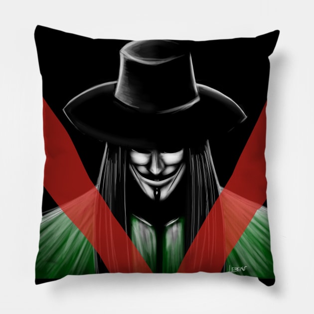 v for vendetta anonymous warrior Pillow by jorge_lebeau