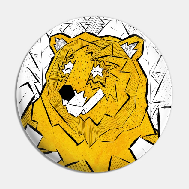 The golden bear Pin by Swadeillustrations