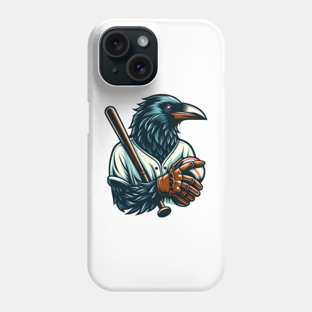 crows play baseball Phone Case by Rizstor