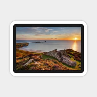 Sunset over Rhossili Bay Magnet