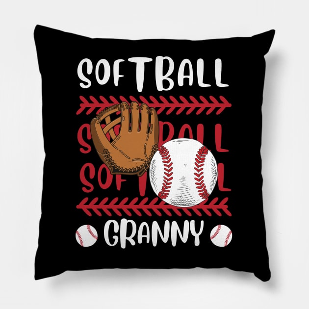 My Favorite Softball Player Calls Me Granny Gift for Softball Grandma Grandmother Pillow by BoogieCreates