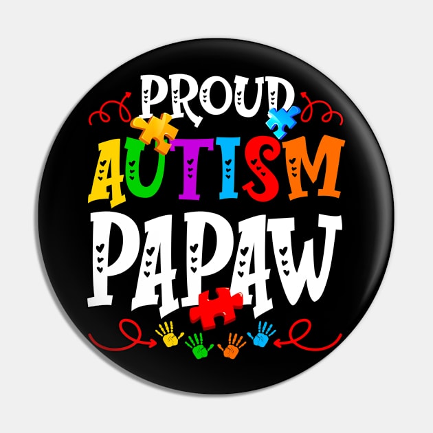 Proud Autism Papaw Funny Autism Awareness Family Pin by Maccita