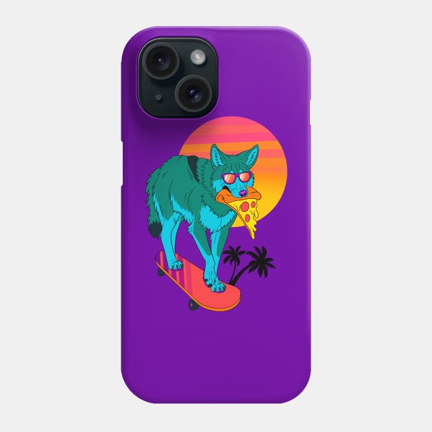 Retrowave Coyote Phone Case by ZackLoupArt
