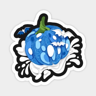 Ornate Halloween Pumpkin witn Cute Flittermouses Magnet