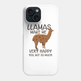 Llama - Llamas make me very happy Phone Case