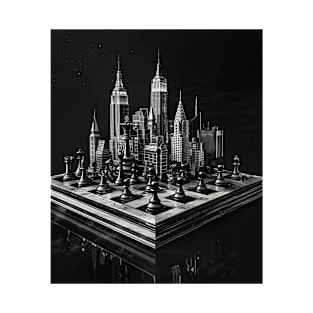 Cityscape Gambit: Skyline Chess Match Tee gift T-Shirt