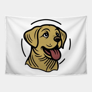 Dog line art color Tapestry