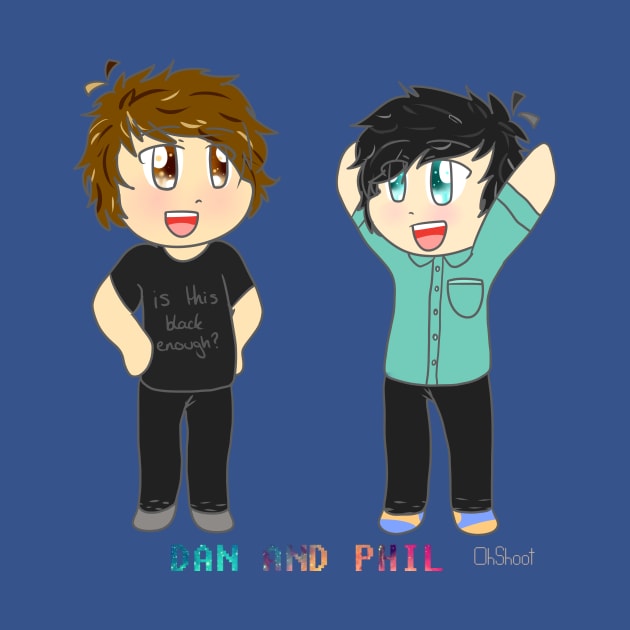 Chibi Dan and Phil by oh_shoot_arts