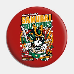 Retro Cartoon Cereal Box // Cereal Samurai Crunchies // Funny Vintage Breakfast Cereal Pin