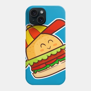 Funky Burger wearing hat Phone Case