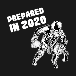 Astronaut with toilet paper and submachine gun T-Shirt