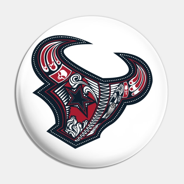 Dia De Los Texans Pin by RubbertoeDesign