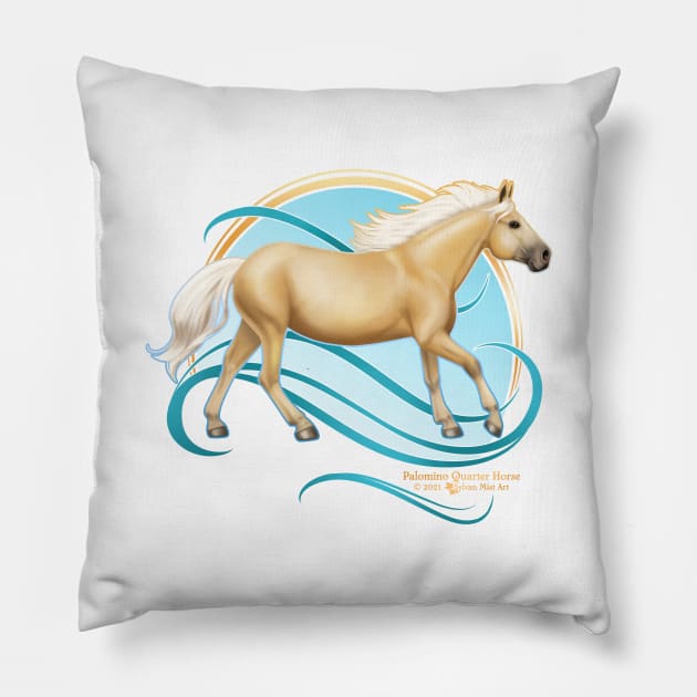 Palomino Quarter Horse Pillow by Sylvanmistart