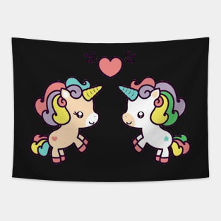 2 Unicorns in Love No.2 Tapestry