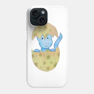 Cute baby dinosaur hatching from an egg Phone Case