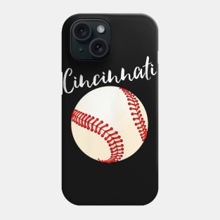 Cincinnati Baseball Women Black Phone Case