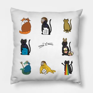 Cute Animals Sticker Pack Funny Kitty Cats Pillow