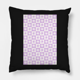 Lisa Says Gah Inspired Checkered Flower Trendy Lilac Pillow