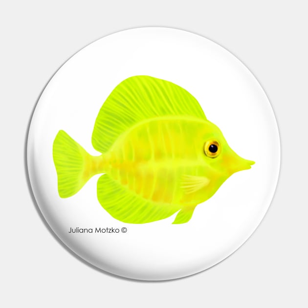 Yellow Tang Fish Pin by julianamotzko