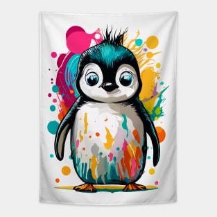 Baby Penguin Colourful - Cute Penguin Tapestry
