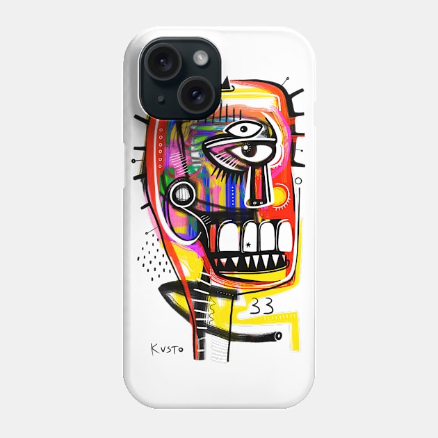 basquiat art style face Phone Case by Daria Kusto