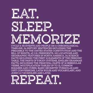 Cycle 3 Eat Sleep Memorize Repeat Memory Master | Updated T-Shirt