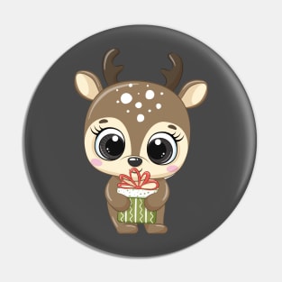 Cute reindeer for new year and christmas Pin