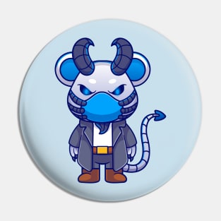 Cute Mouse Robot Cyborg Devil Cartoon Pin