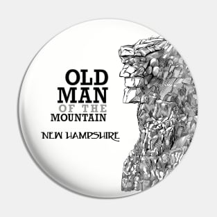 Old Man of the Mountain 2 Color list of Peaks on back Pin