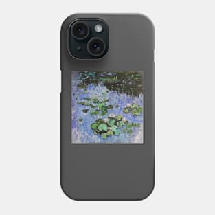 Water Lilies in a blue pond Phone Case