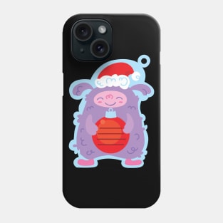 Christmas tag with yeti and Phone Case