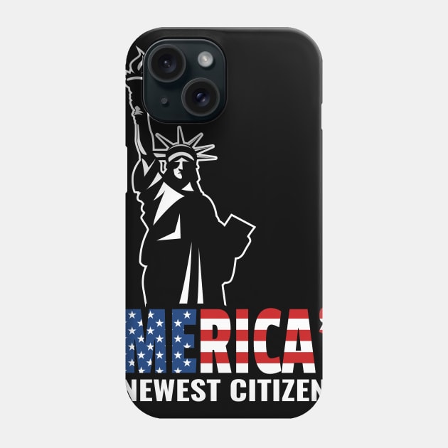 America's Newest Citizen Statue of Liberty Big Apple USA Flag Power Nation Design Gift Idea Phone Case by c1337s