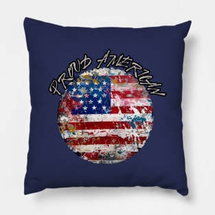 Proud American, graffiti style, american flag Pillow