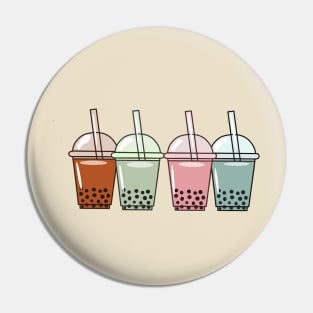 Bubble tea cartoon illustration Pin